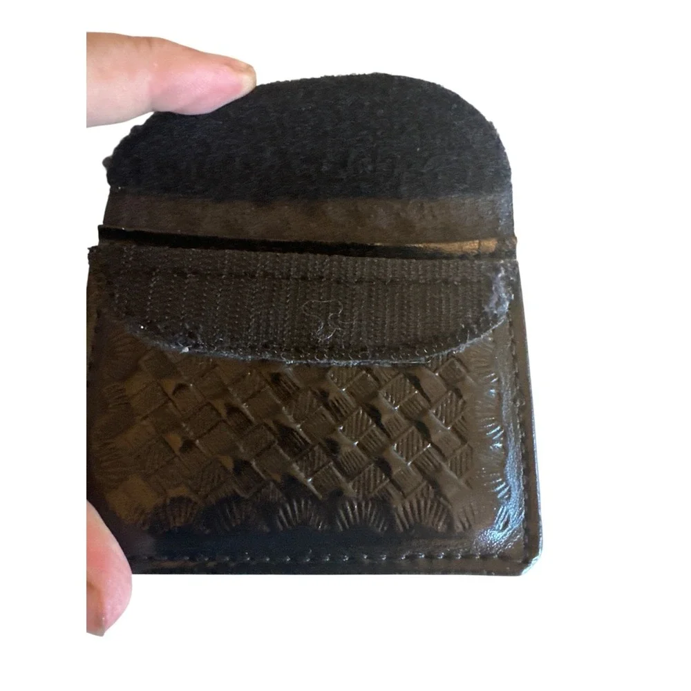 Vintage Don Hume Leather Black Coin Pouch‎ Hook Loop Closure Belt Slide